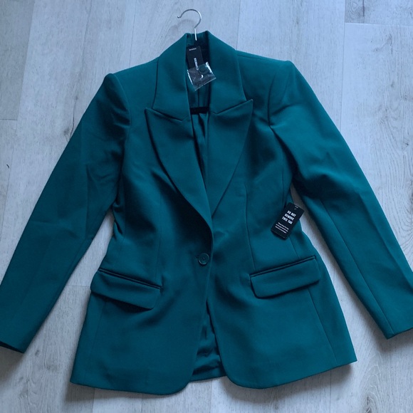 Express Jackets & Blazers - Express Teal Women's Blazer size S NWT classic elegant one button career preppy